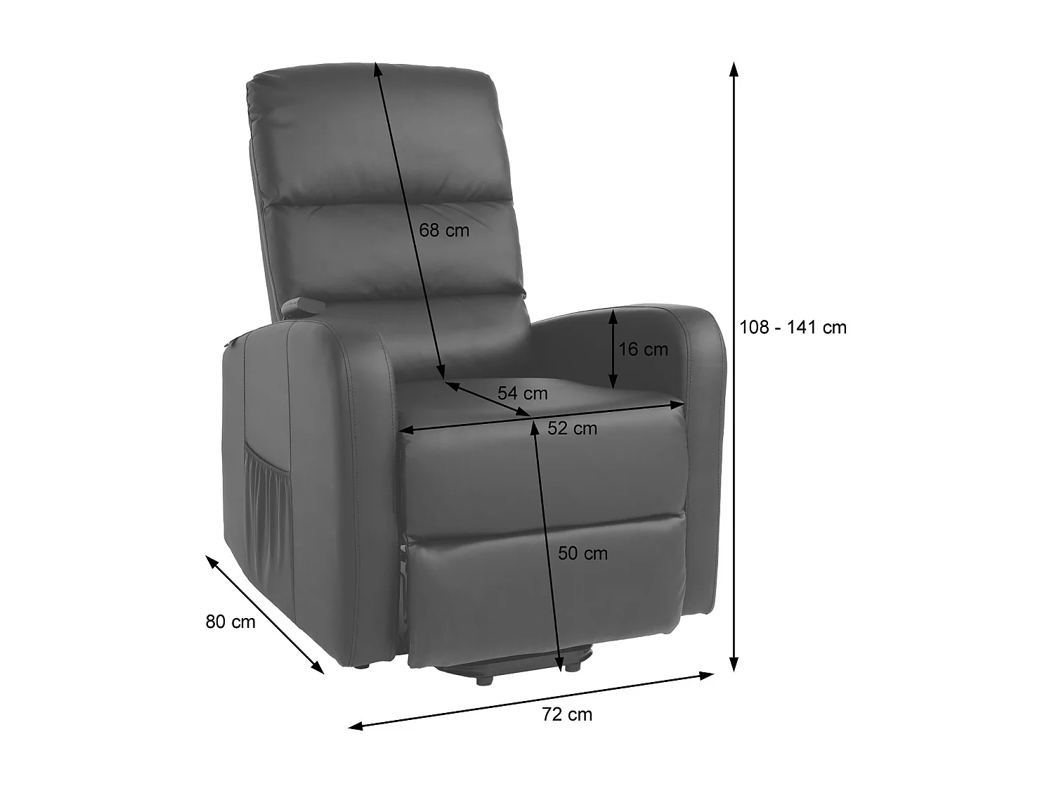Fernsehsessel MCW-K62, Grau