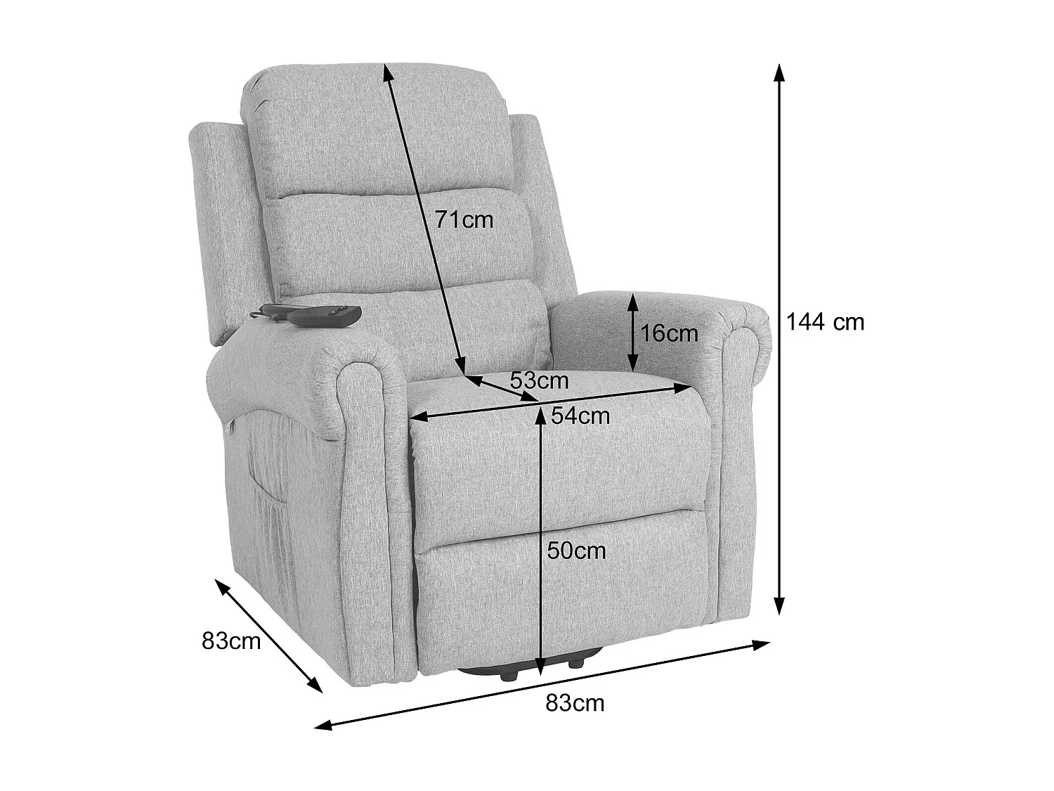 Fernsehsessel MCW-K63, Dunkelgrau