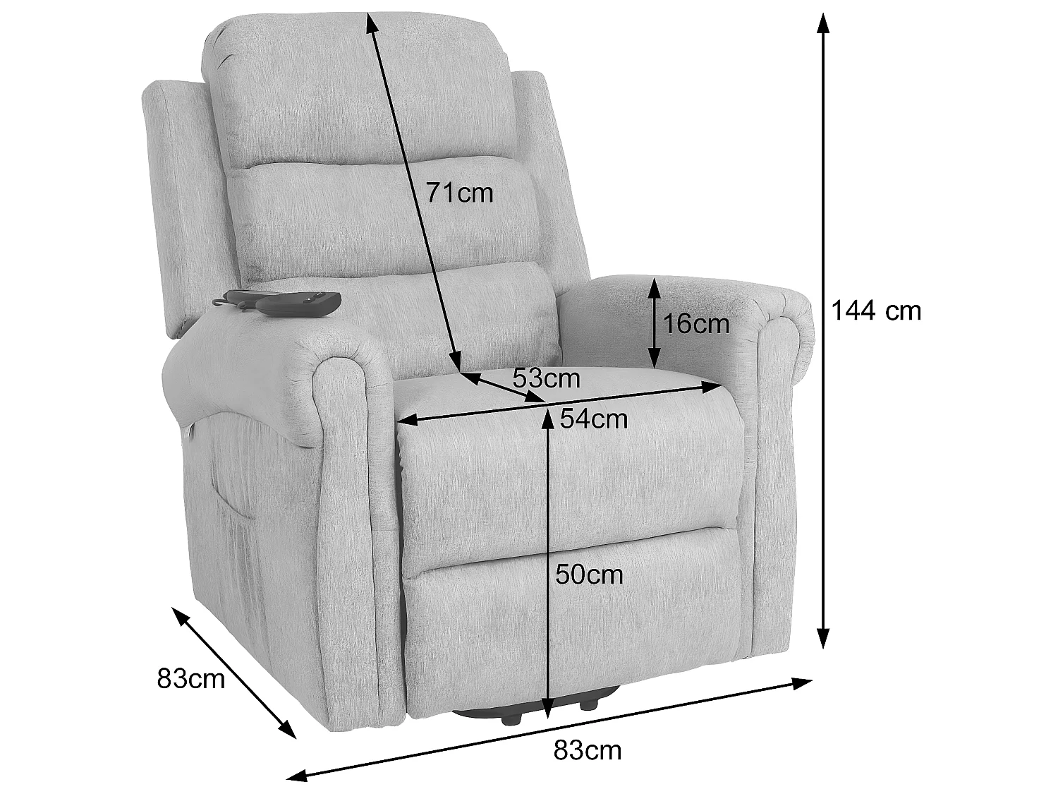 Fernsehsessel MCW-K63, Hellgrau