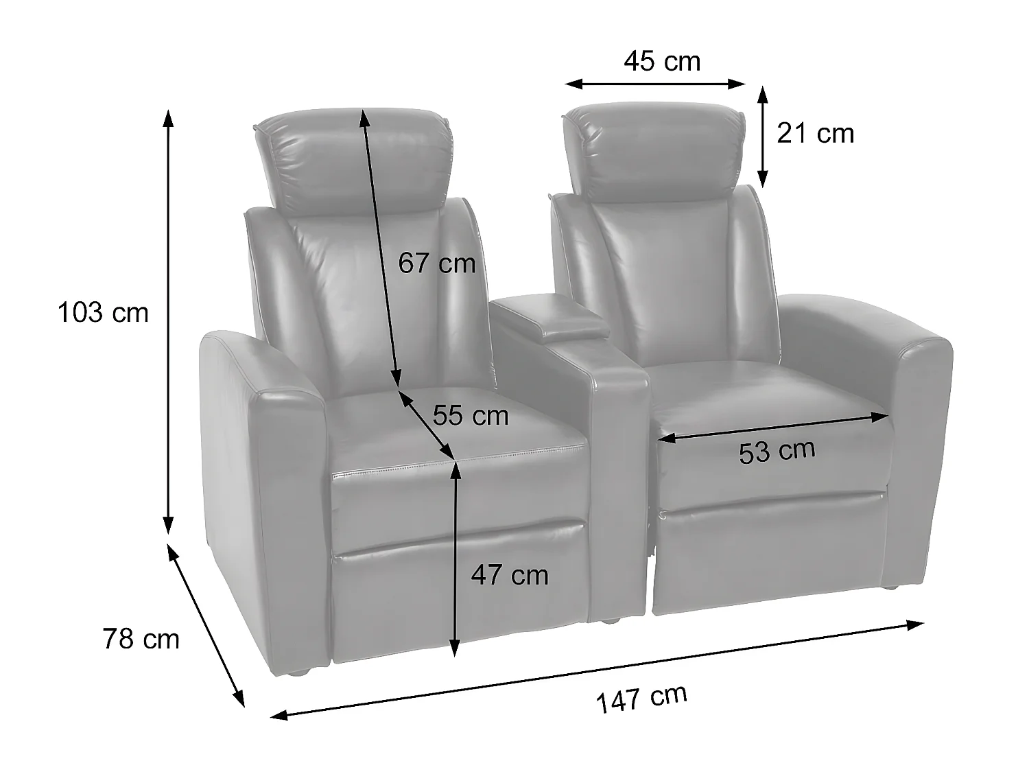 Relaxfauteuil MCW-H30 (set van 2),  bruin