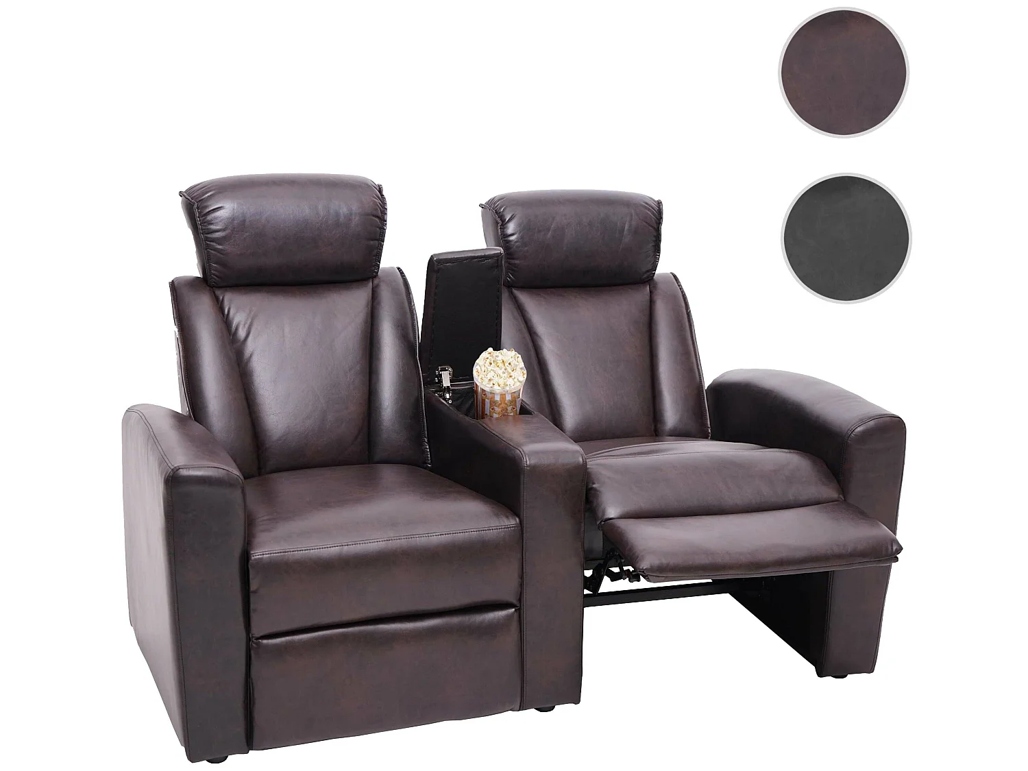 Relaxfauteuil MCW-H30 (set van 2),  bruin