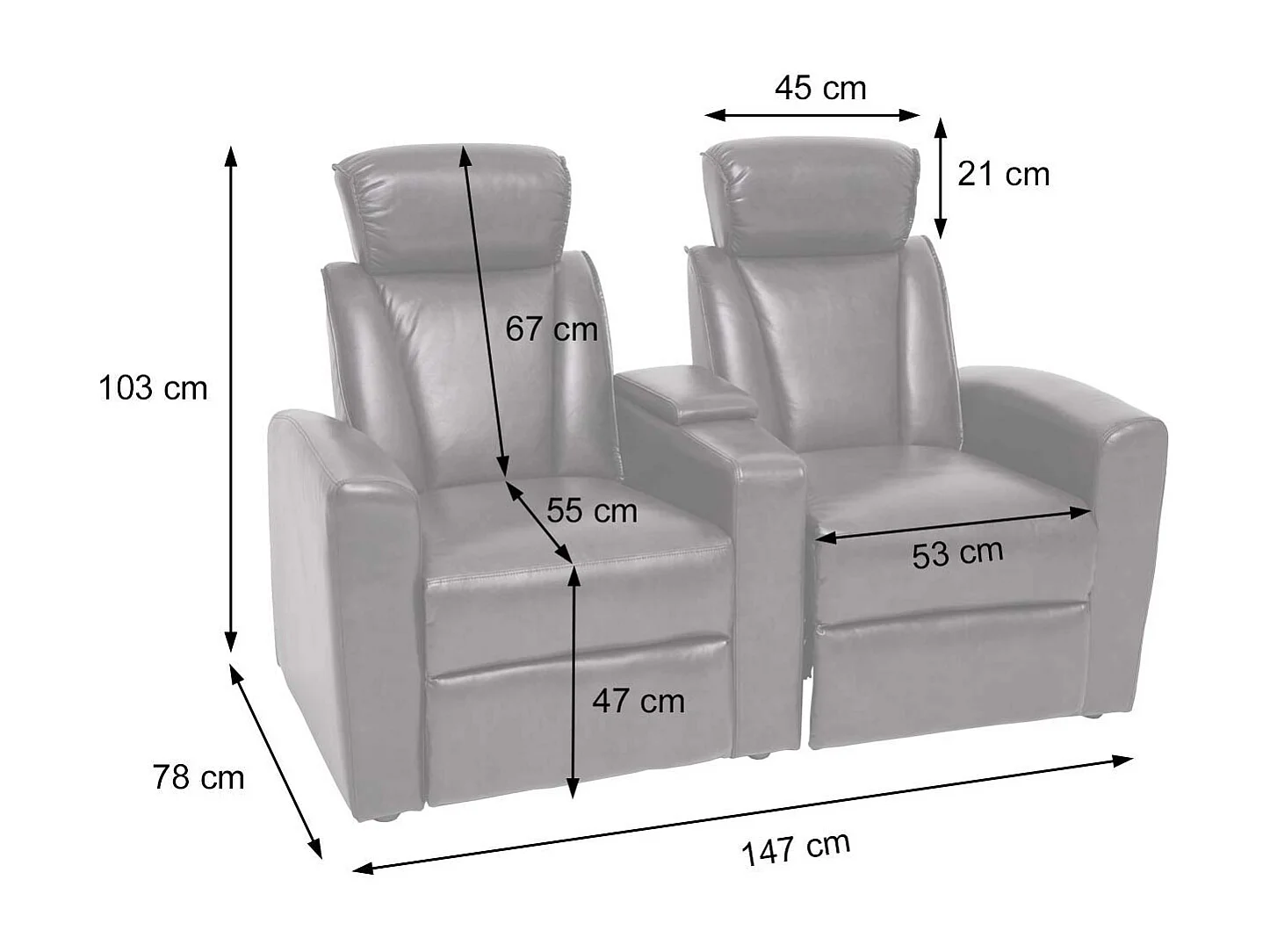 Relaxfauteuil MCW-H30 (set van 2),  bruin