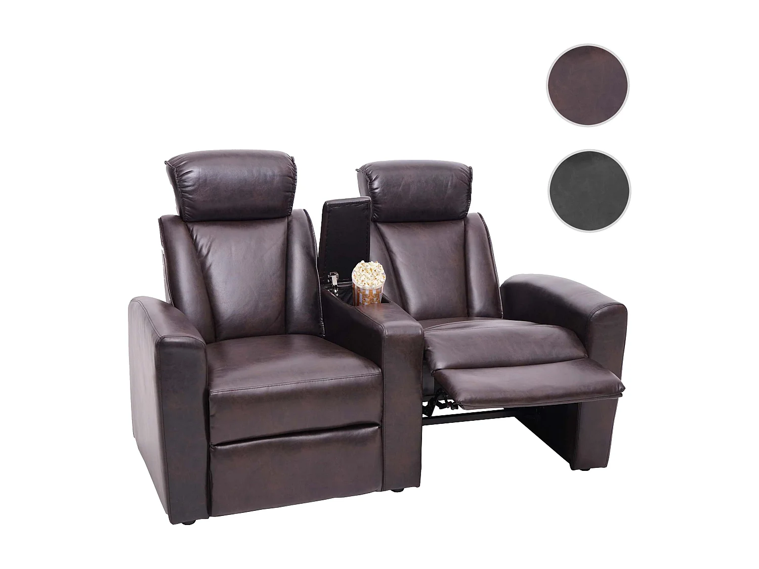 Relaxfauteuil MCW-H30 (set van 2),  bruin