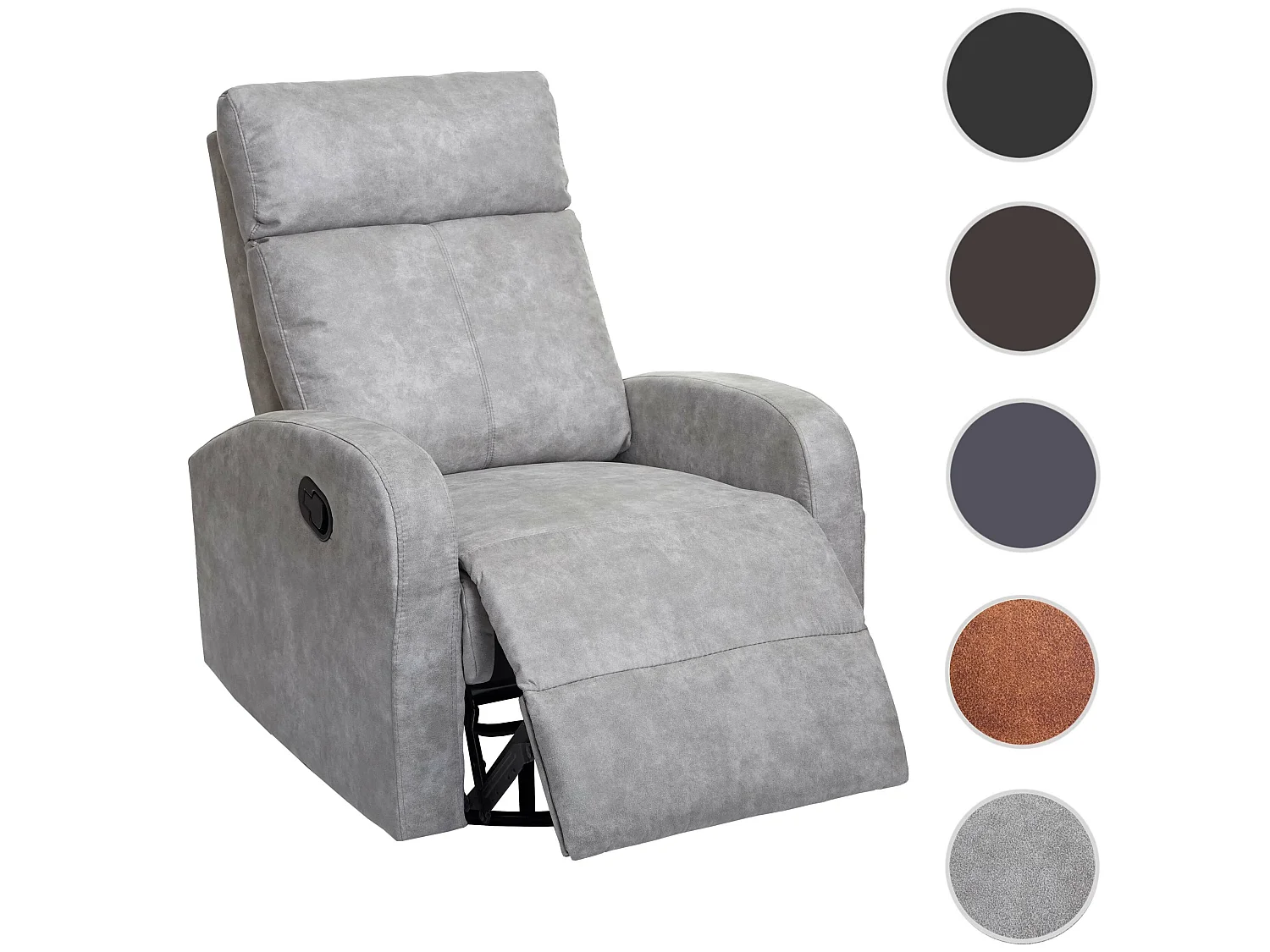 Televisiefotel MCW-A54 Premium,  stof/textiel lichtgrijs