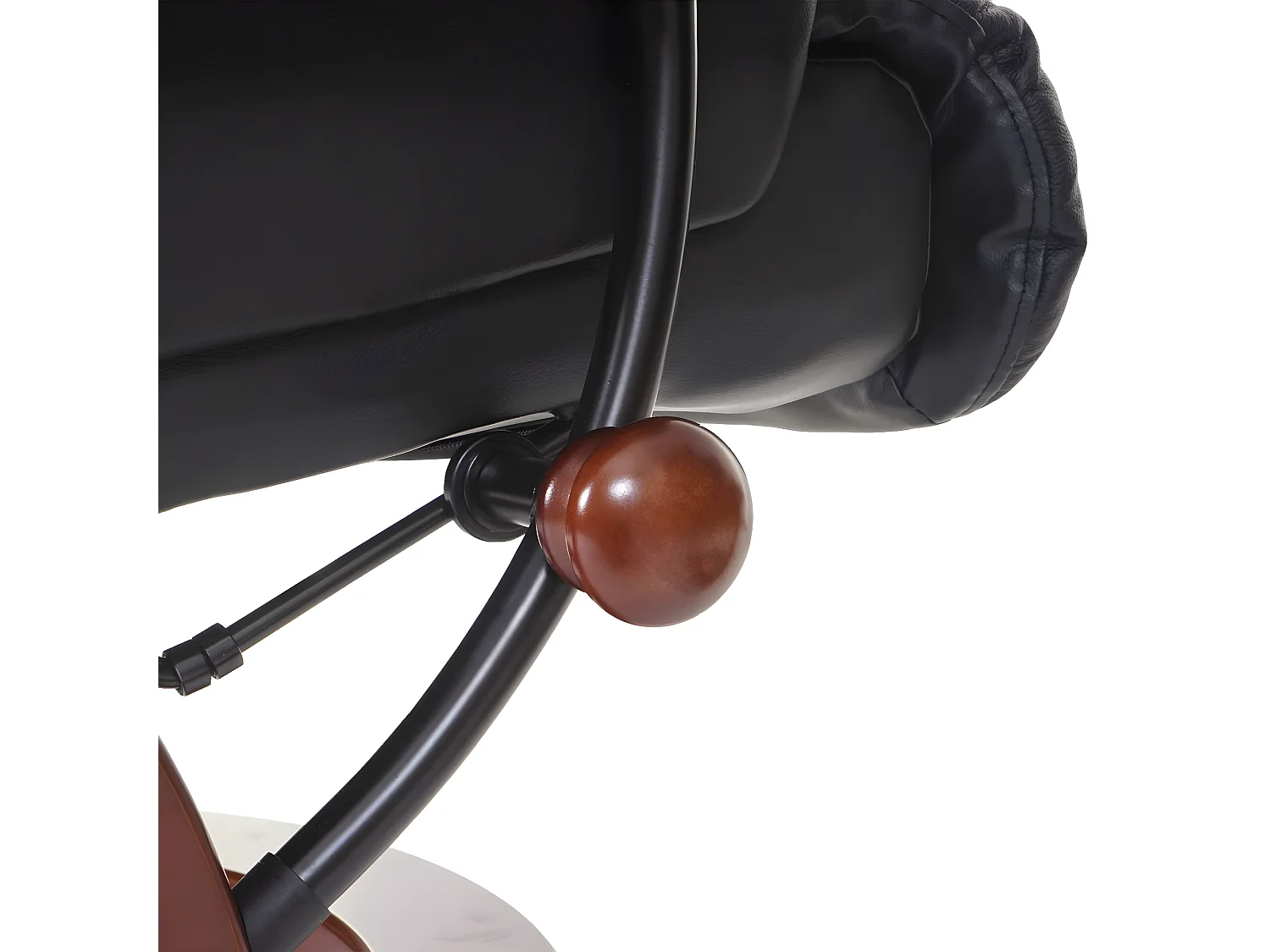 Leżanka Windsor XXL z taboretem,  czarny, orzechowy wygląd