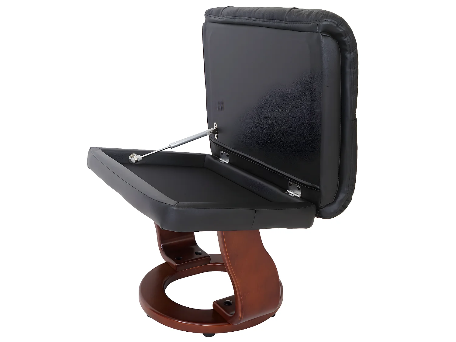 Leżanka Windsor XXL z taboretem,  czarny, orzechowy wygląd