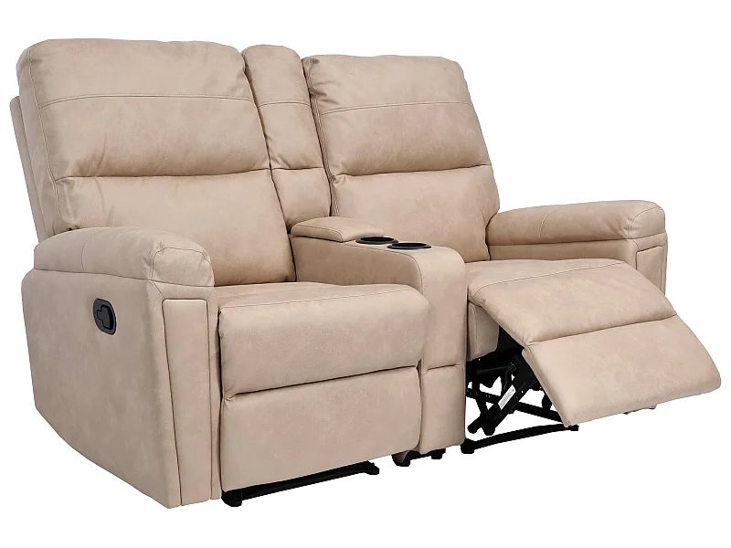 Poltrona da cinema 2 posti MCW-K17 regolabile tessuto beige