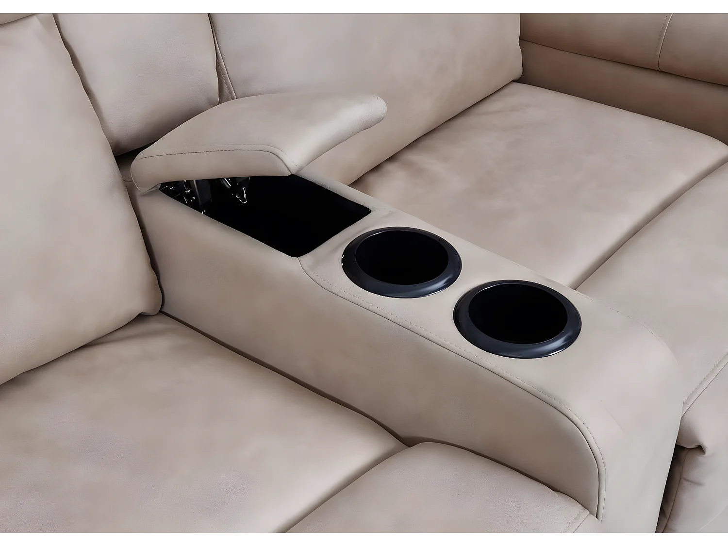 Poltrona da cinema 2 posti MCW-K17 regolabile tessuto beige