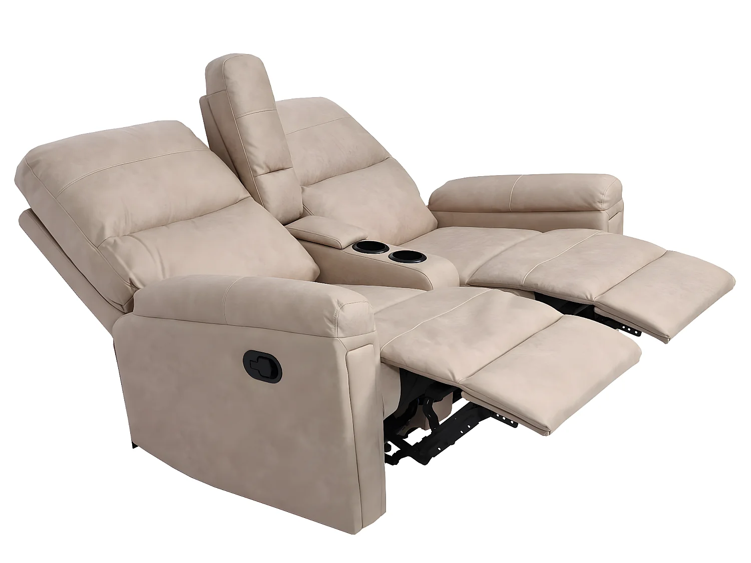 Poltrona da cinema 2 posti MCW-K17 regolabile tessuto beige