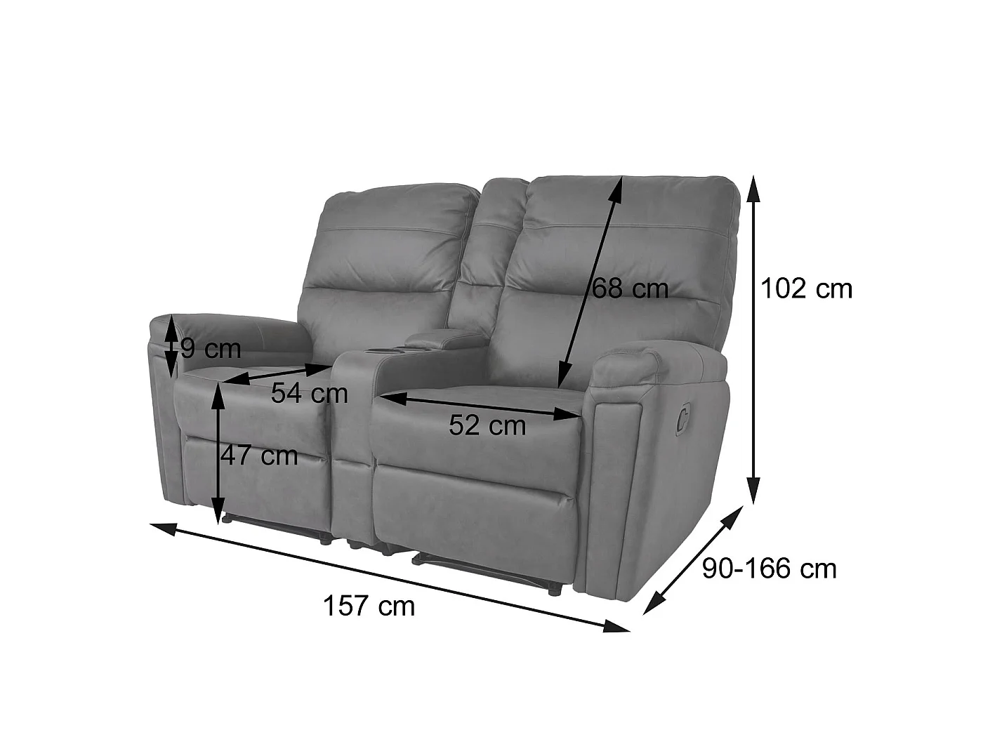 2-osobowy fotel kinowy MCW-K17,  tkanina/tekstylia beżowy