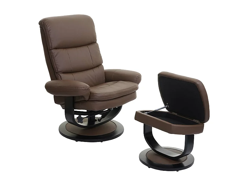 Relaxfauteuil MCW-C16,  kunstleer taupe-bruin