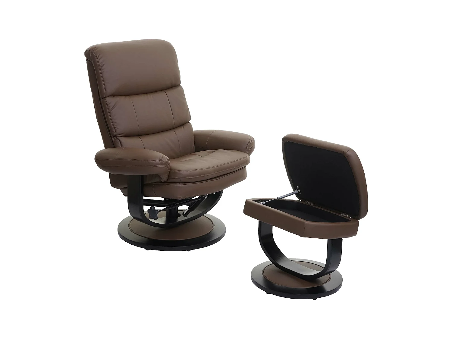 Relaxsessel MCW-C16, Kunstleder taupe-braun