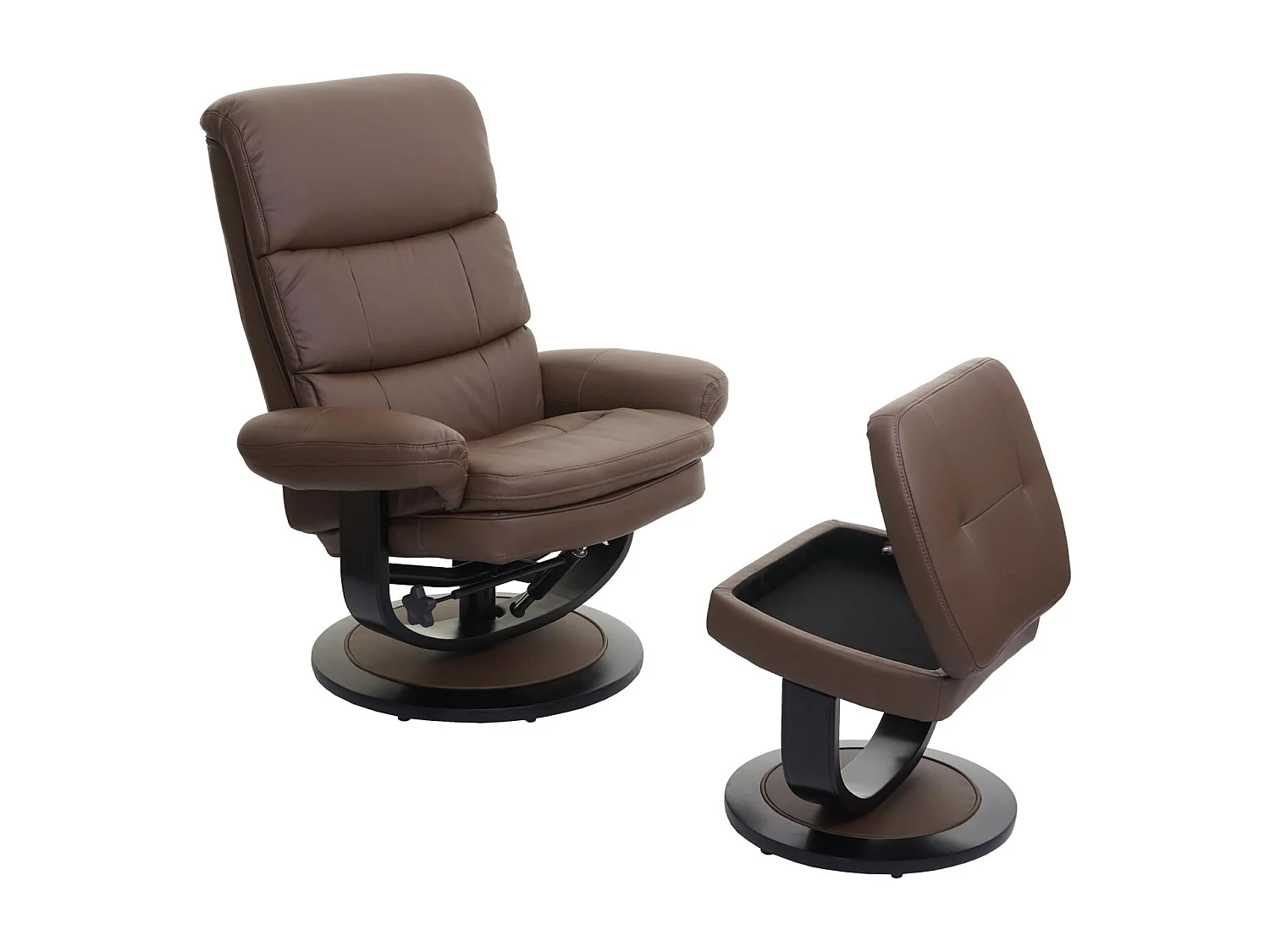 Relaxsessel MCW-C16, Kunstleder taupe-braun