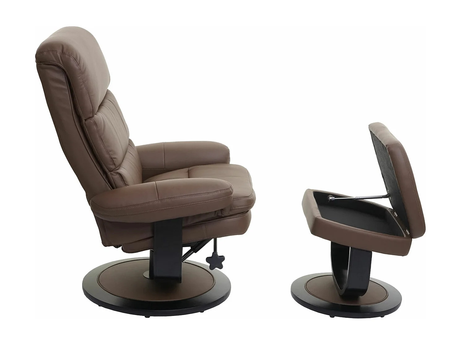 Relaxsessel MCW-C16, Kunstleder taupe-braun