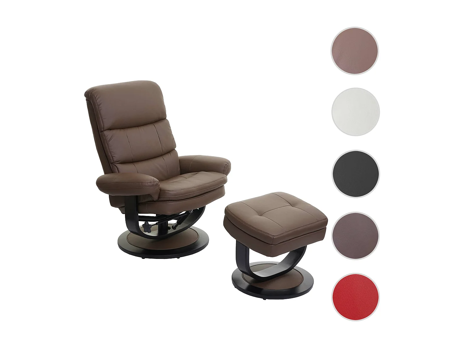 Relaxsessel MCW-C16, Kunstleder taupe-braun