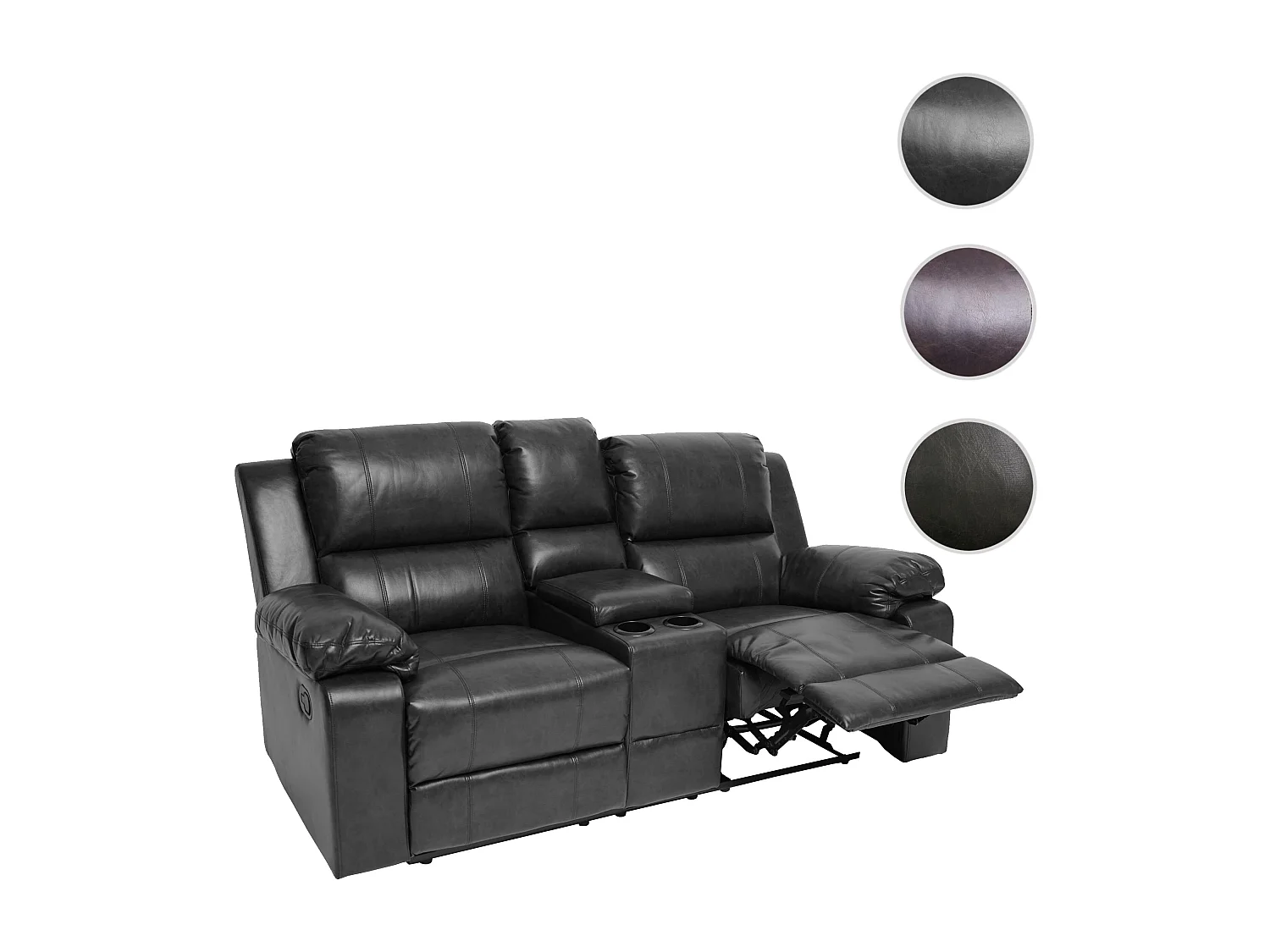 2-zits bioscoopstoel MCW-H29,  zwart