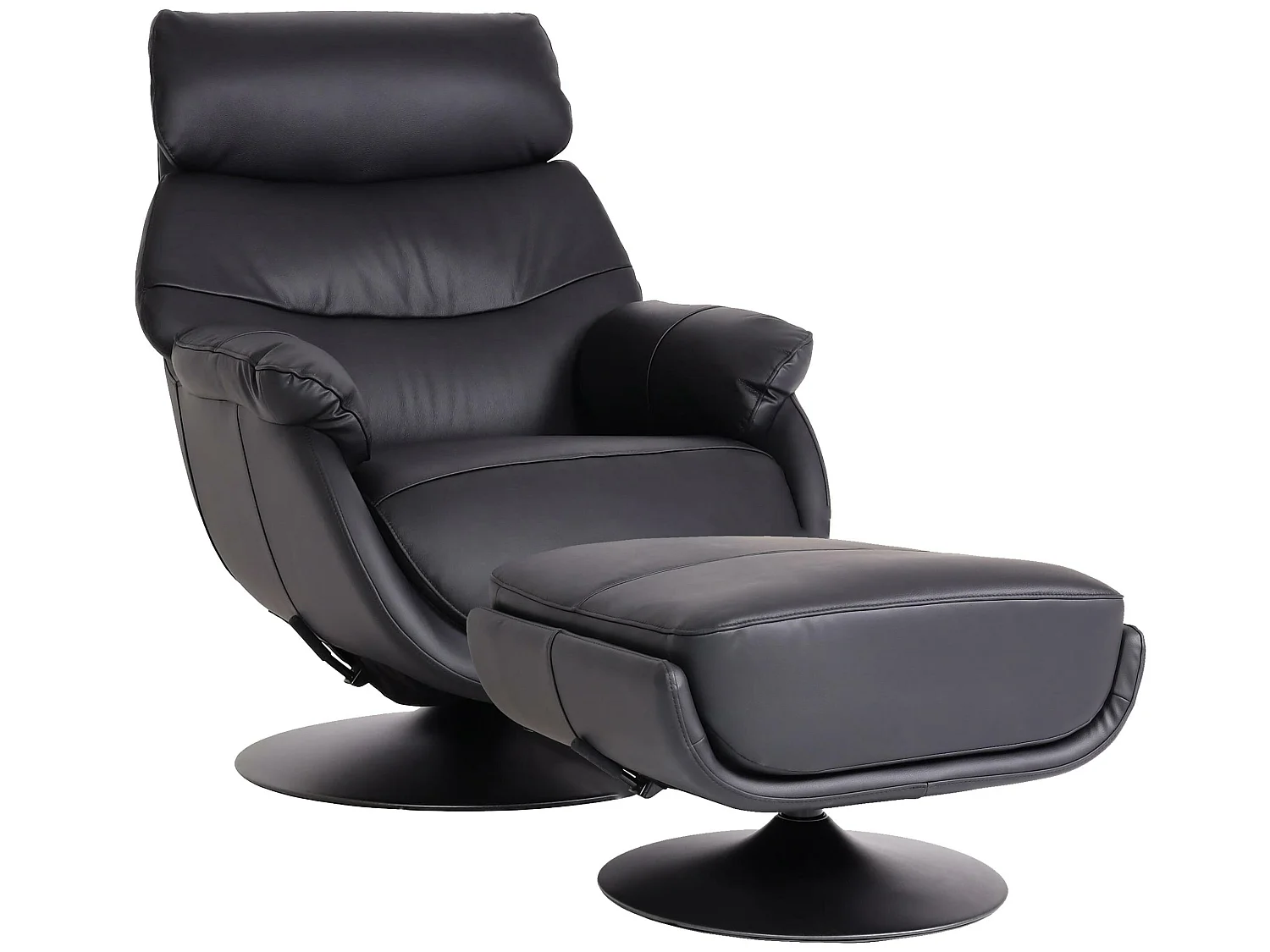 Relaxfauteuil met voetenbank MCW-K99,  zwart