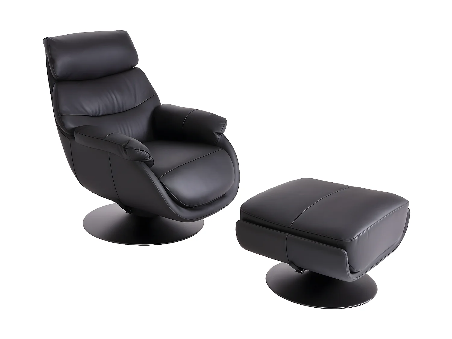 Relaxfauteuil met voetenbank MCW-K99,  zwart