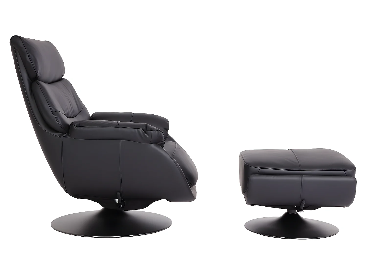 Relaxfauteuil met voetenbank MCW-K99,  zwart