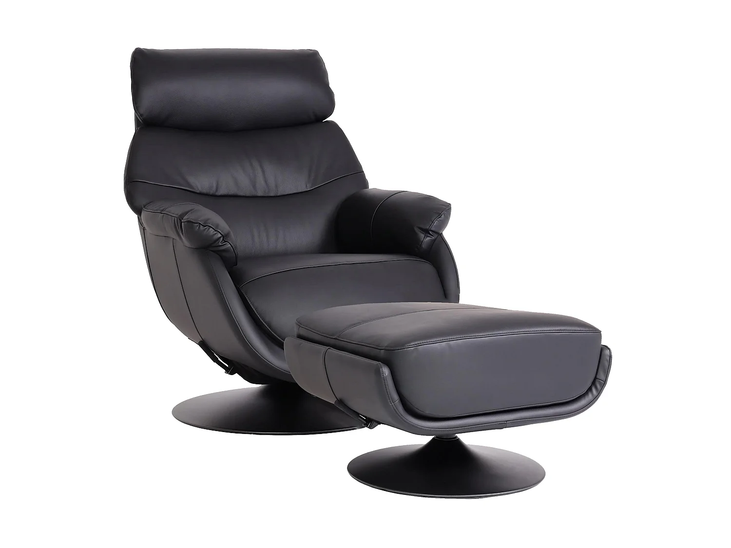 Fotel relaksacyjny z podnóżkiem MCW-K99,  czarny