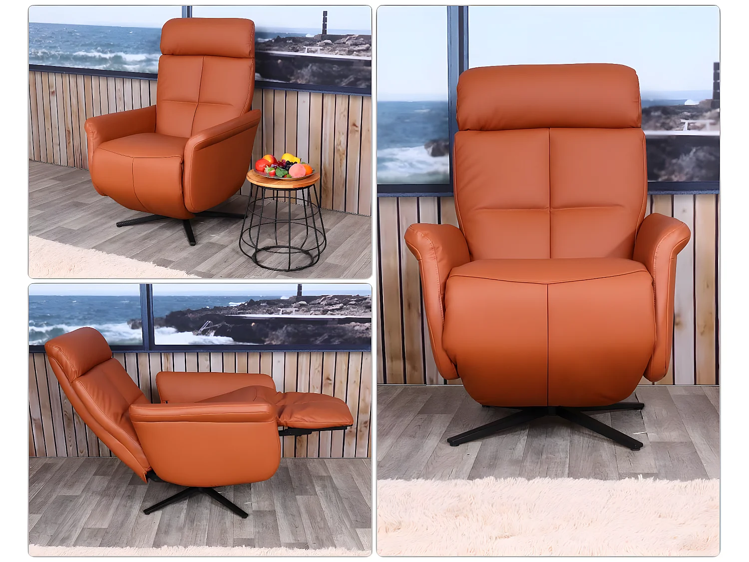 Relaxsessel MCW-L10, Terracotta-braun