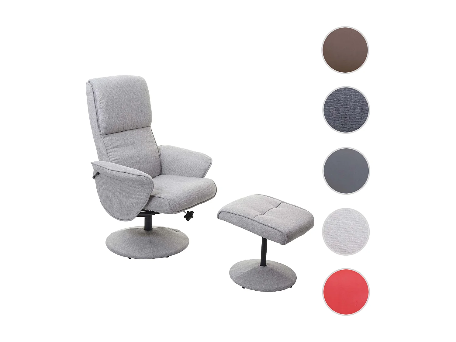 Relaxfauteuil Stockholm,  stof/textiel, lichtgrijs