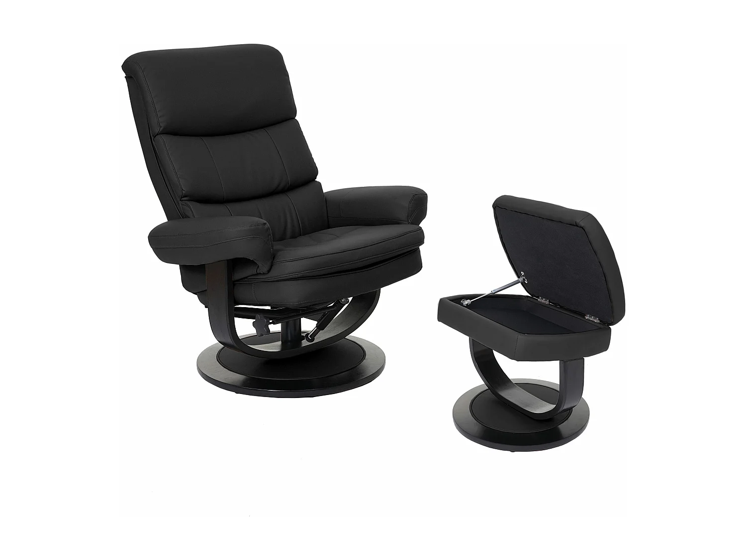 Relaxfauteuil MCW-C16,  kunstleer zwart