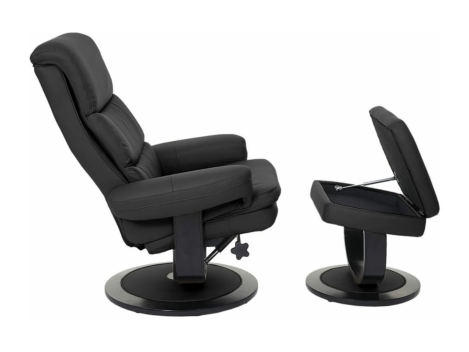Relaxfauteuil MCW-C16,  kunstleer zwart