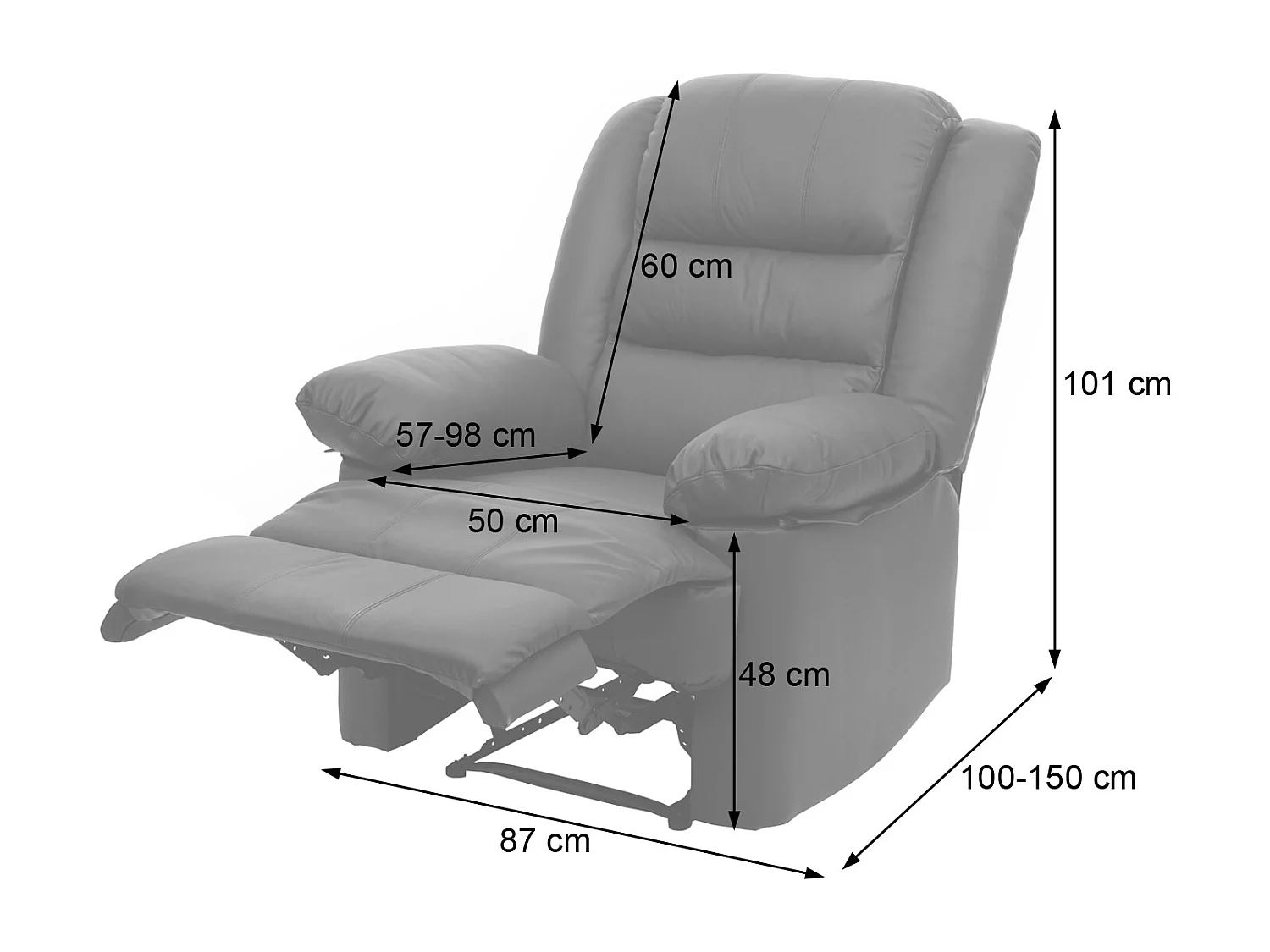 Relaxfauteuil MCW-G15,  crème