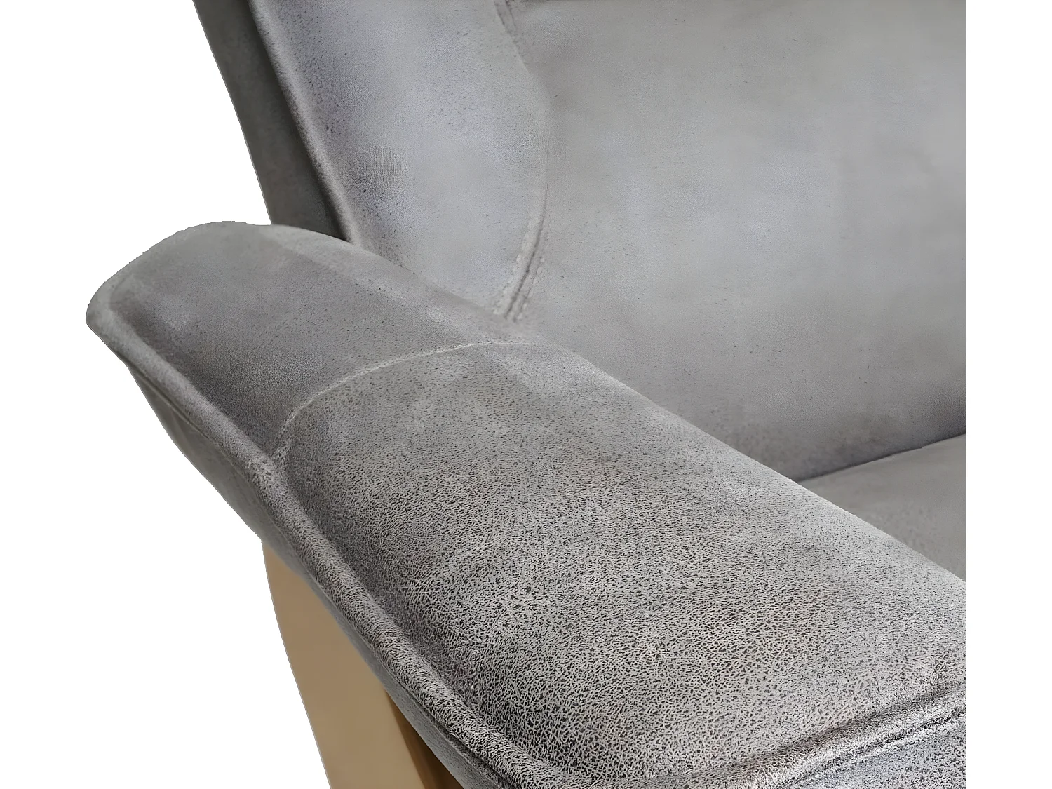 MCA poltrona relax Hamilton tessuto girevole con poggiapiedi legno chiaro grigio chiaro