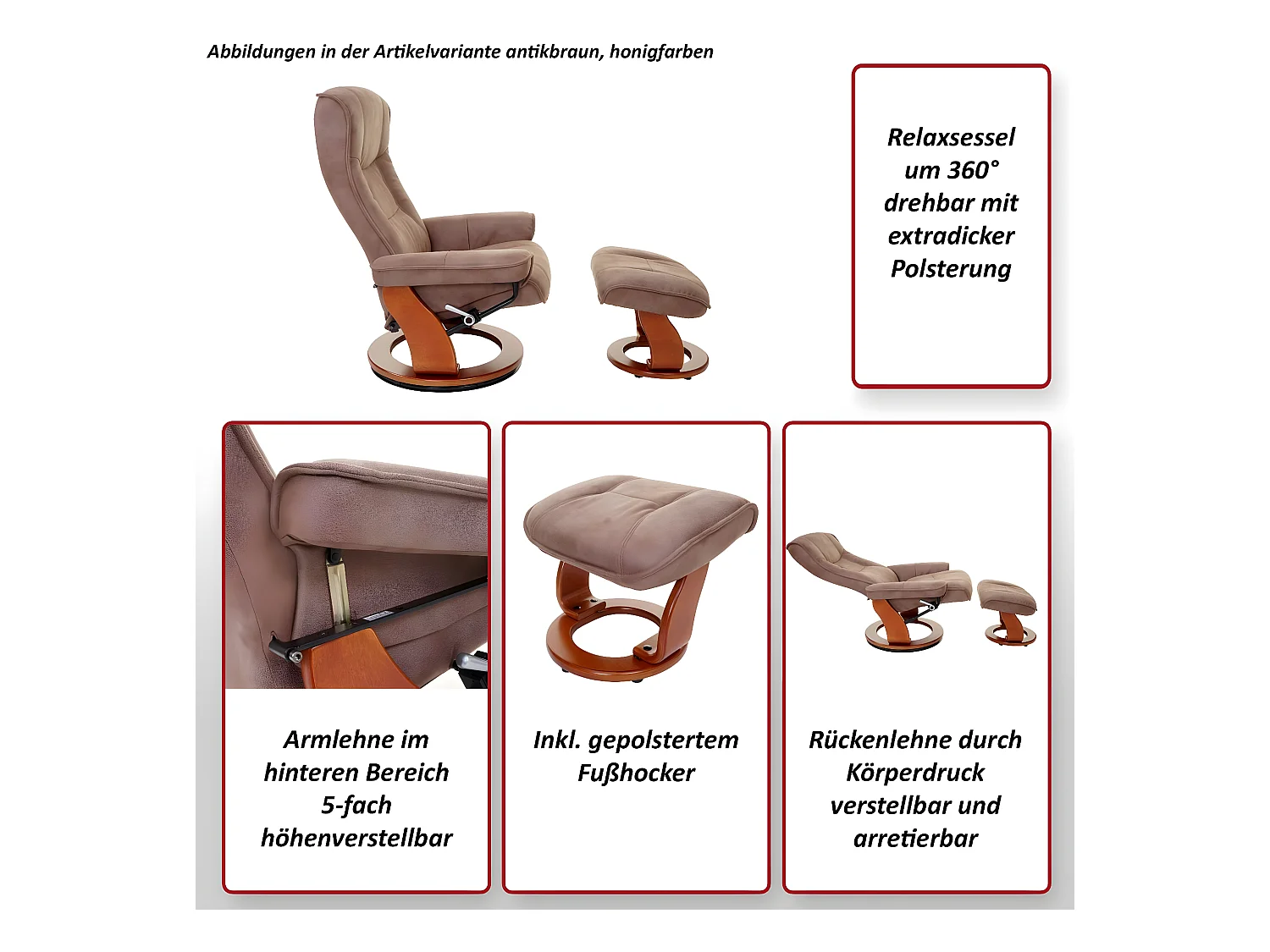 Leżanka Halifax,  jasnoszary, naturalny brąz