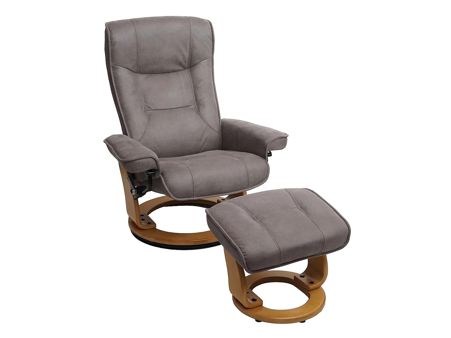 Fotel relaksacyjny Halifax,  jasnoszary, naturalny brąz
