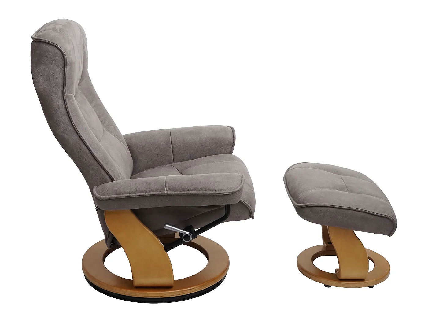 Fotel relaksacyjny Halifax,  jasnoszary, naturalny brąz