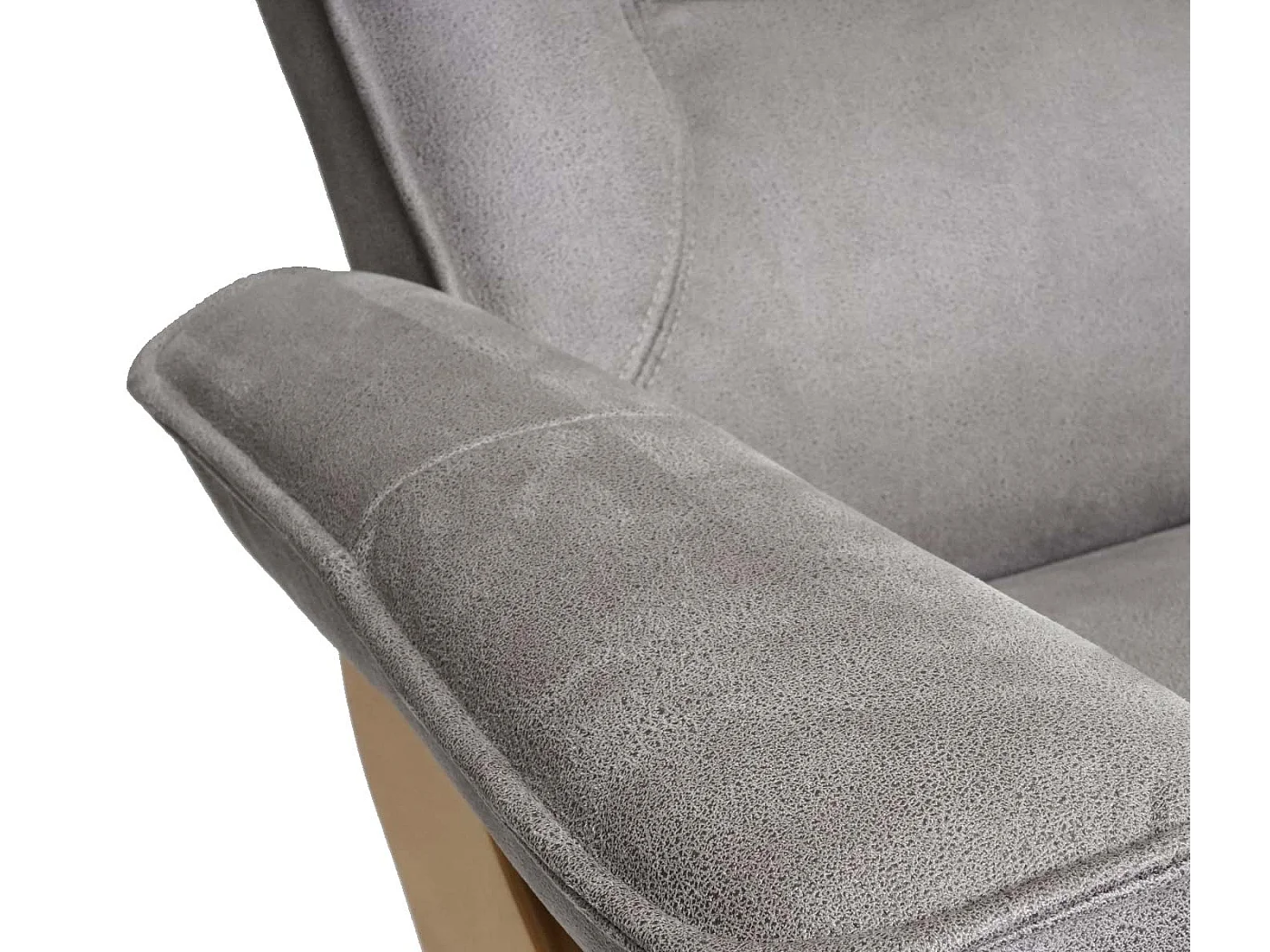 Fotel relaksacyjny Halifax,  jasnoszary, naturalny brąz