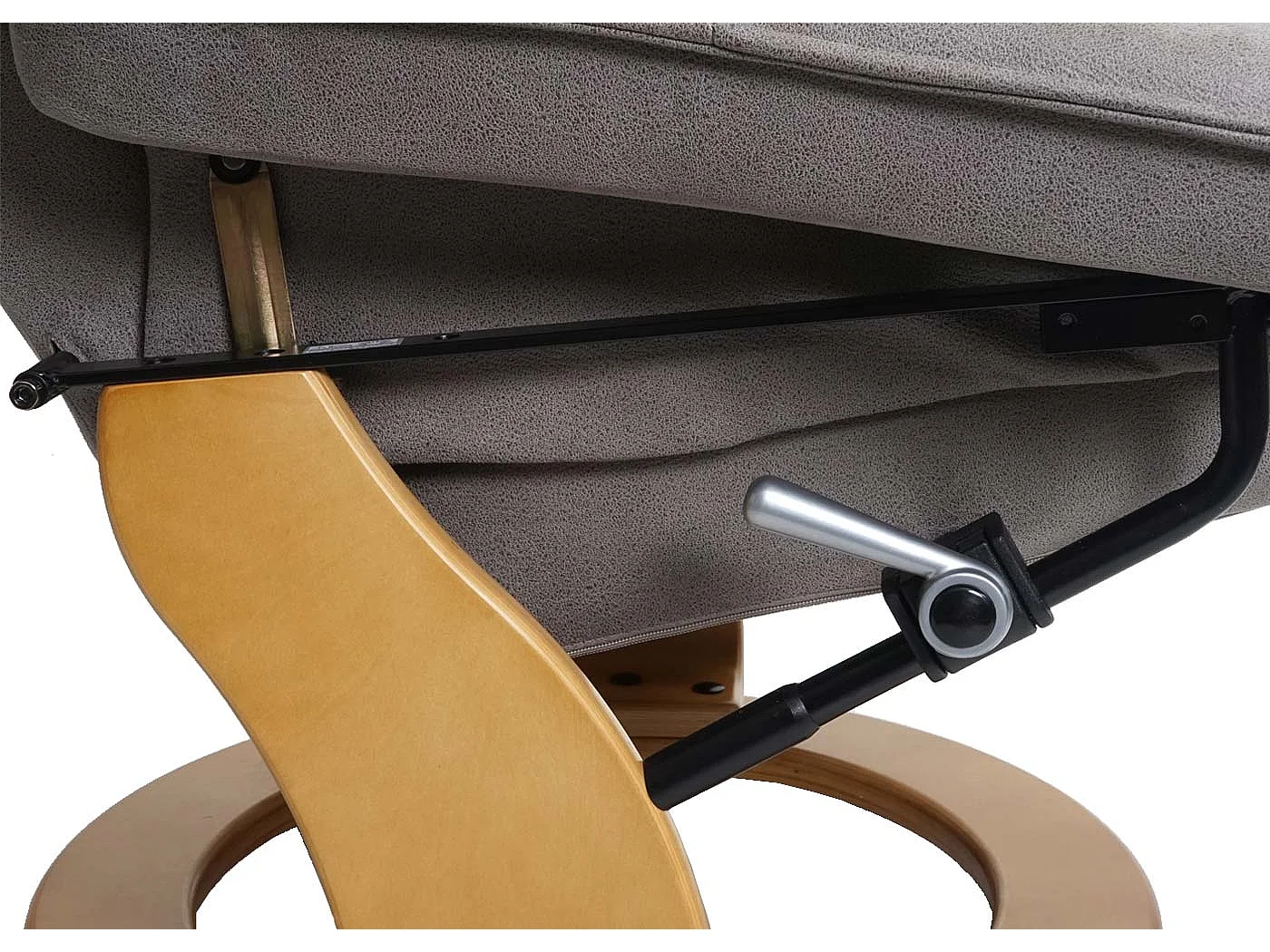 Fotel relaksacyjny Halifax,  jasnoszary, naturalny brąz