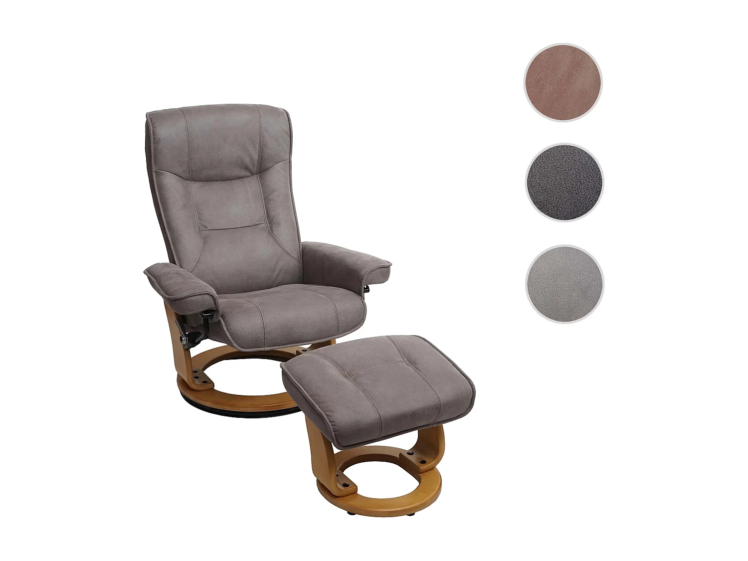 Fotel relaksacyjny Halifax,  jasnoszary, naturalny brąz