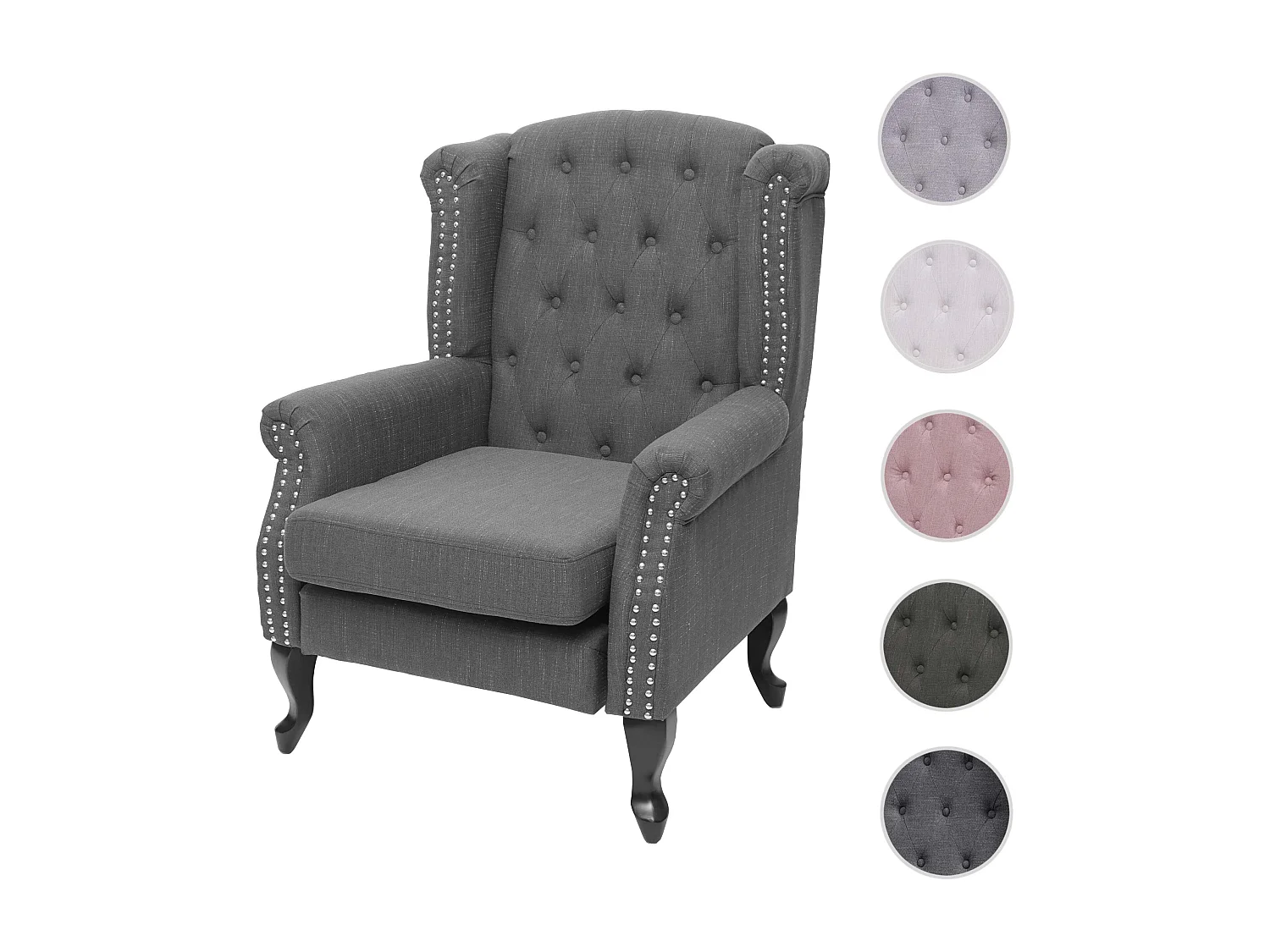 Fotel relaksacyjny Oxford,  ciemnoszary bez otoman