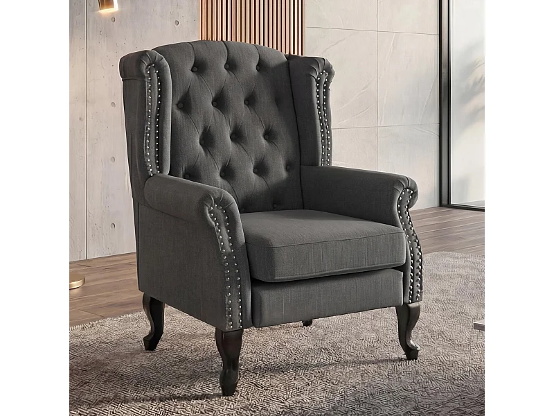 Fotel relaksacyjny Oxford,  ciemnoszary bez otoman