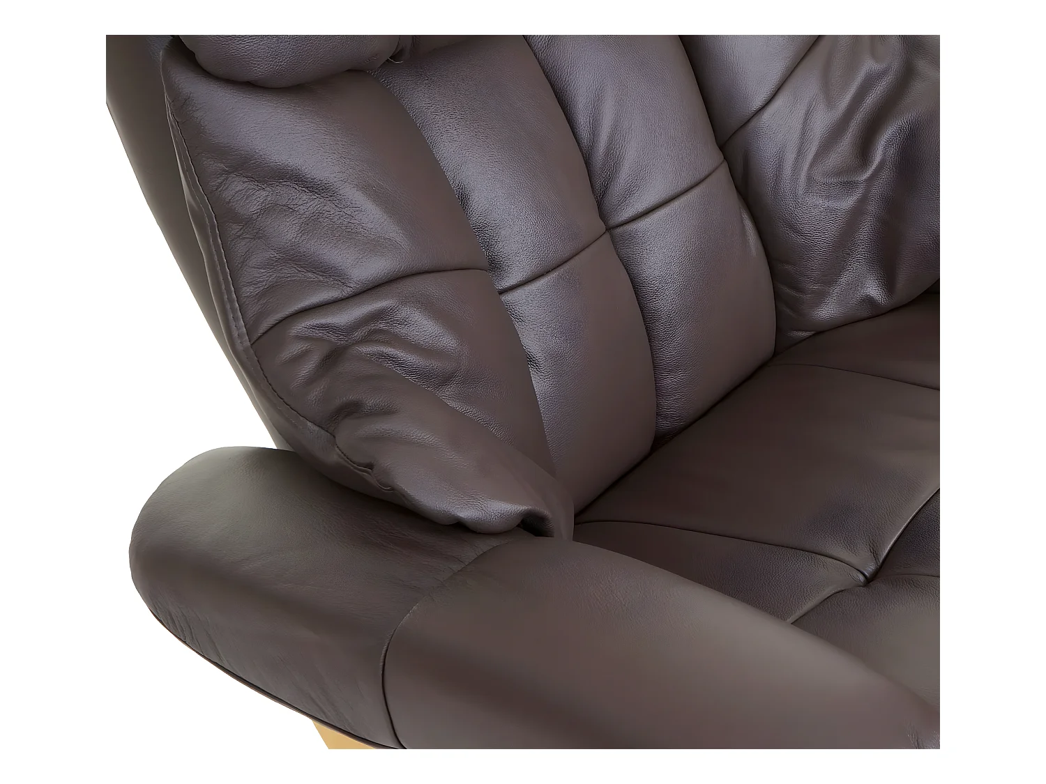 Sillón Windsor XXL con taburete,  marrón, marrón natural