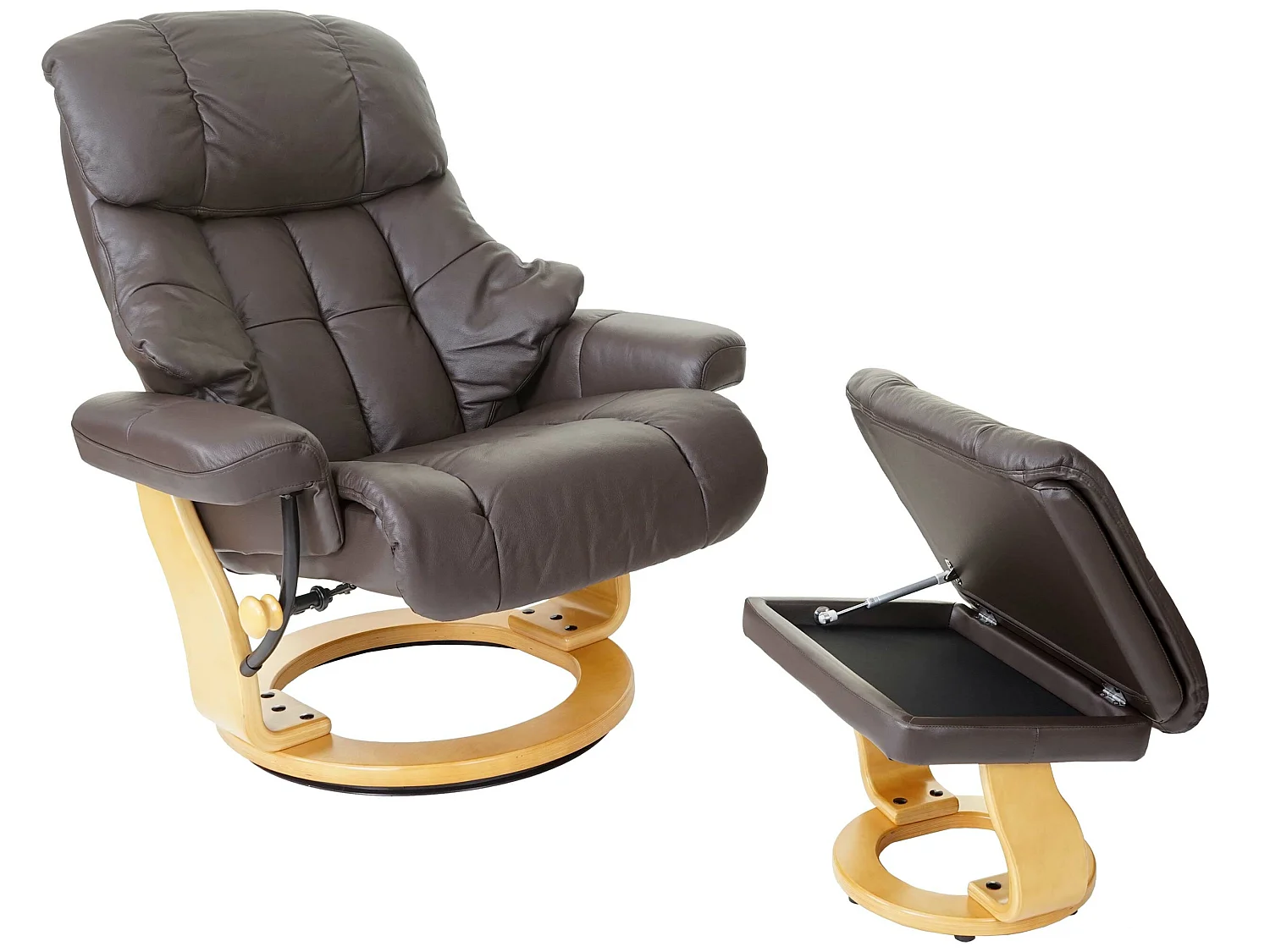 Relaxsessel Windsor XXL mit Hocker, Braun, naturbraun