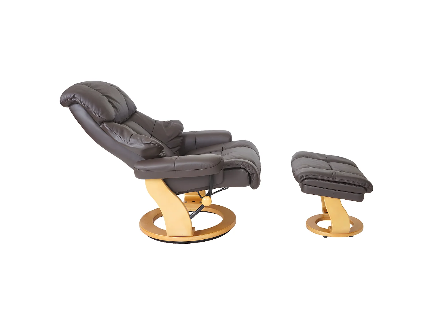 Relaxsessel Windsor XXL mit Hocker, Braun, naturbraun