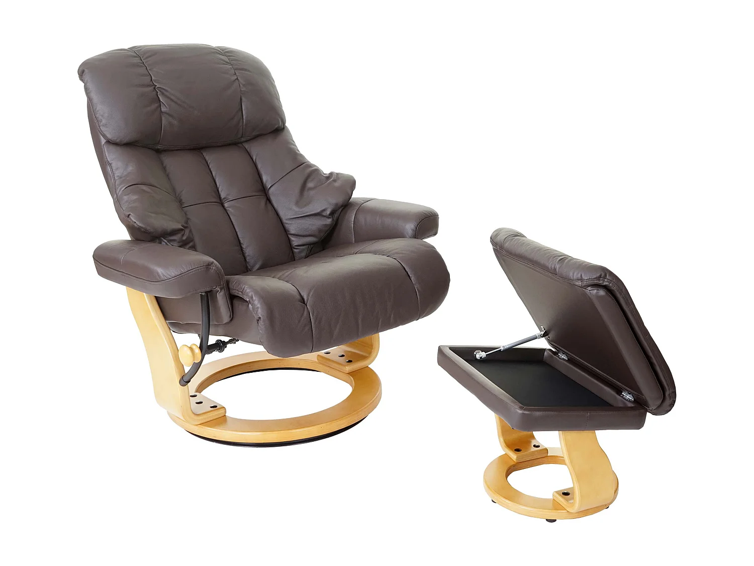 Relaxsessel Windsor XXL mit Hocker, Braun, naturbraun