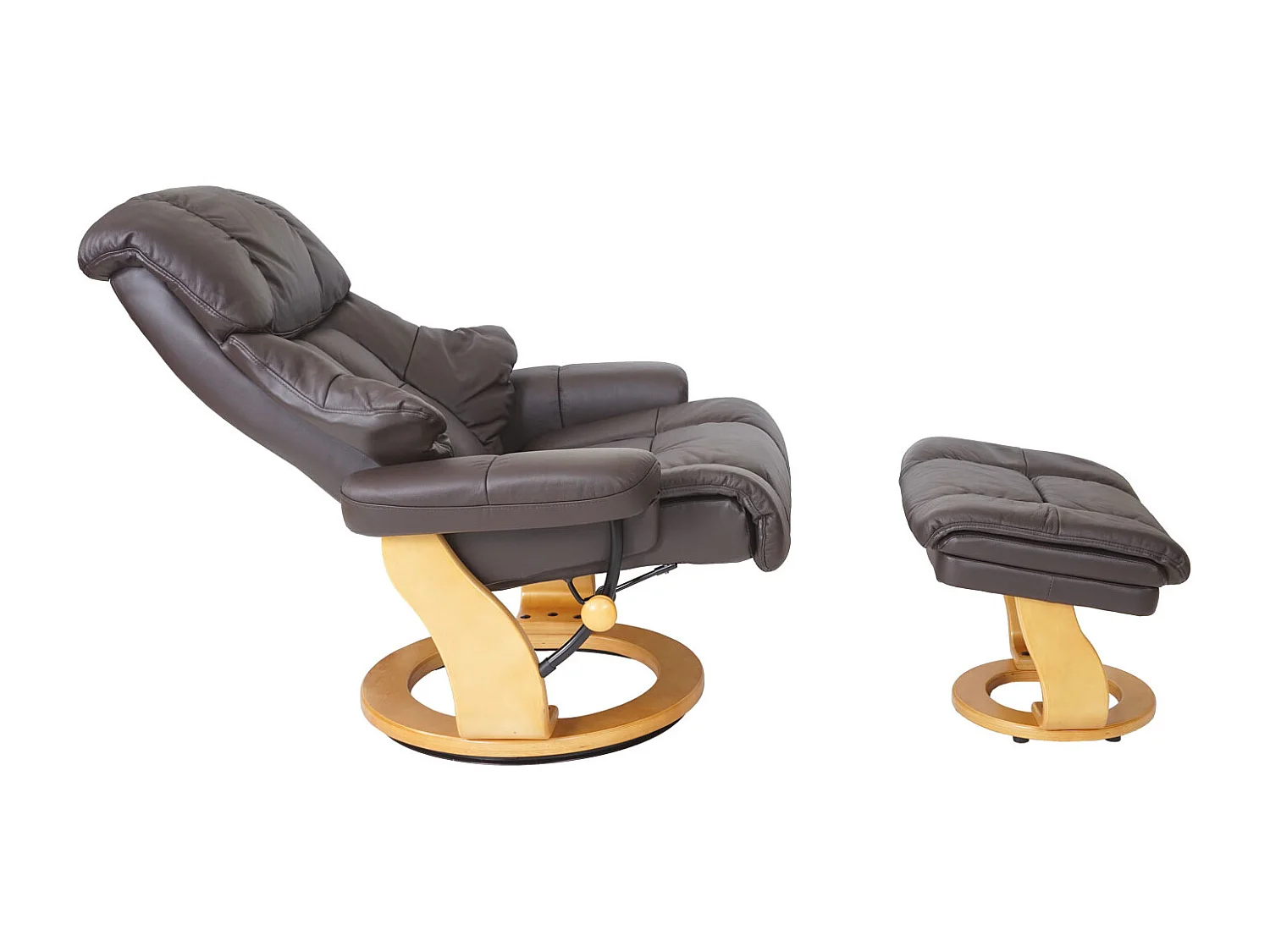 Relaxsessel Windsor XXL mit Hocker, Braun, naturbraun