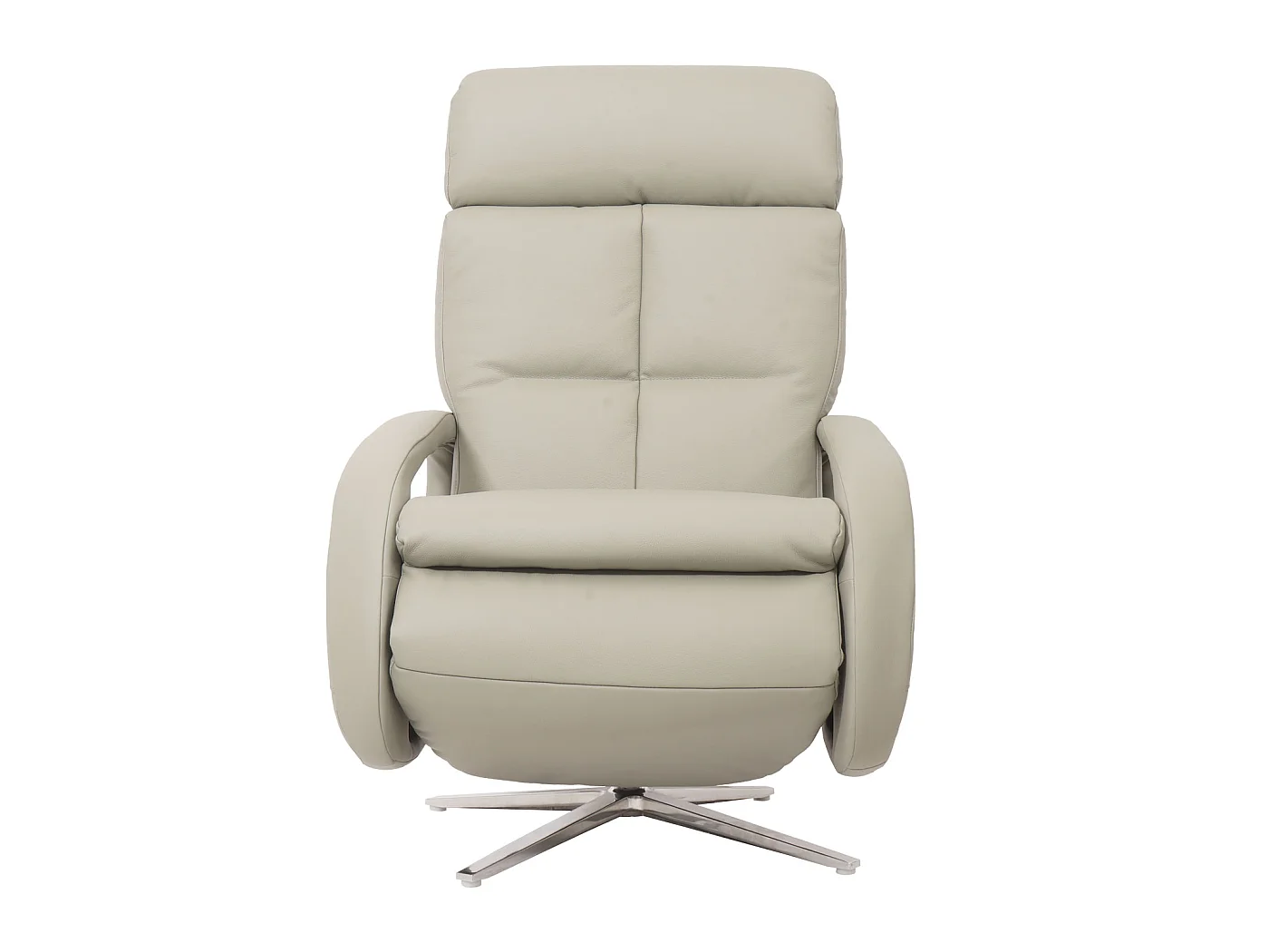 Relaxfauteuil MCW-L11 draaibaar, volledig leer,  grijs