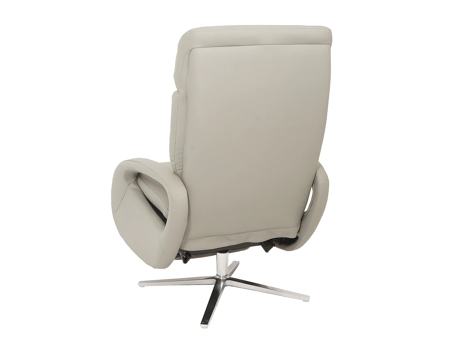 Relaxfauteuil MCW-L11 draaibaar, volledig leer,  grijs