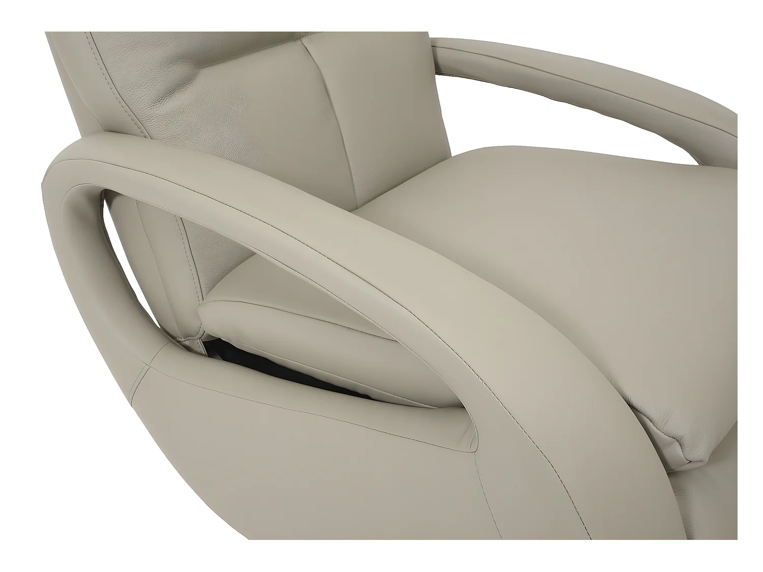 Relaxfauteuil MCW-L11 draaibaar, volledig leer,  grijs