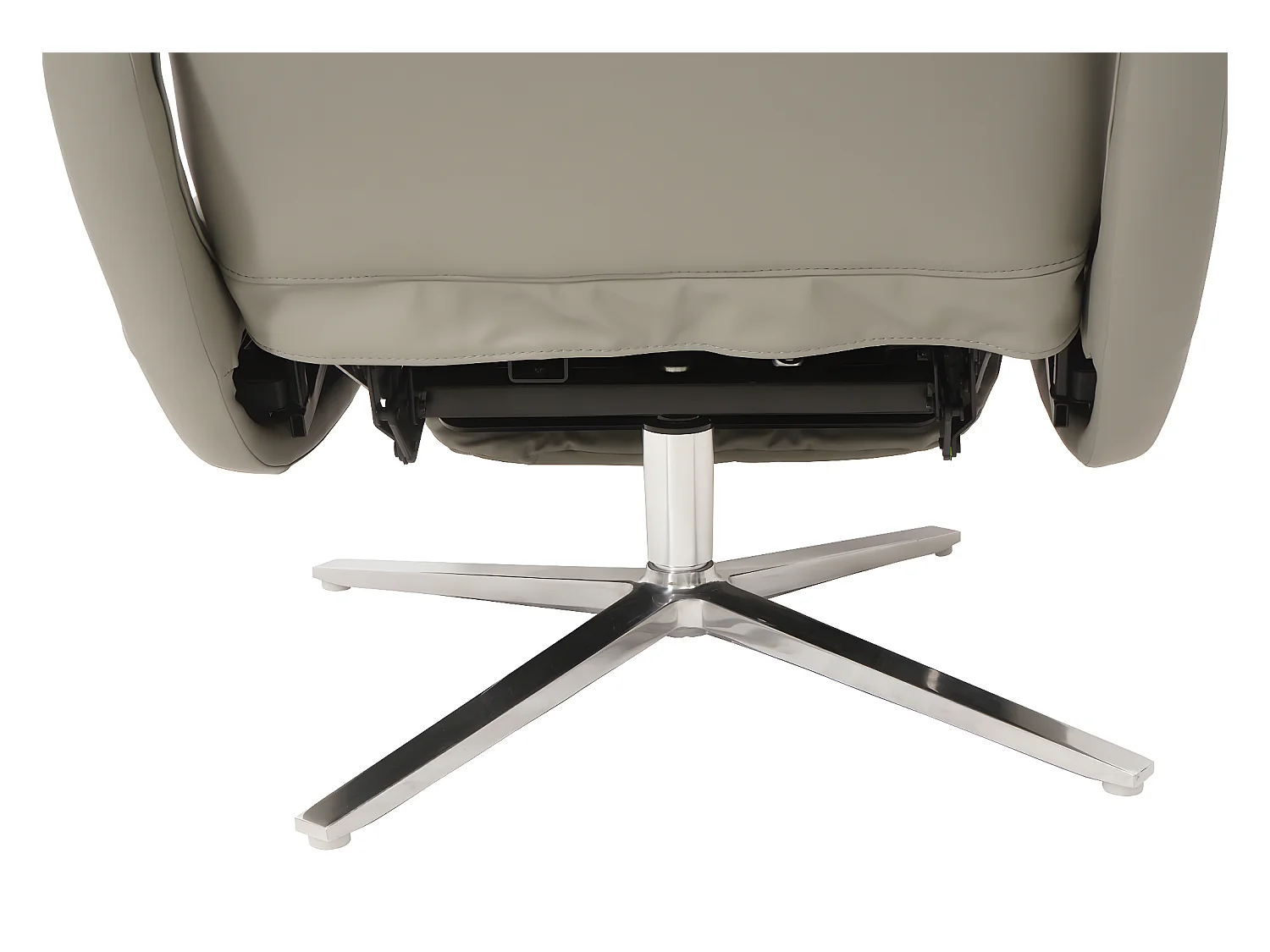 Relaxfauteuil MCW-L11 draaibaar, volledig leer,  grijs