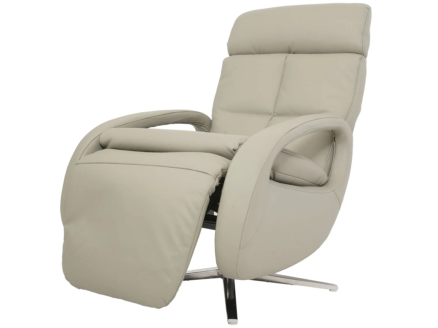 Obrotowa leżanka MCW-L11, pełna skóra,  szary