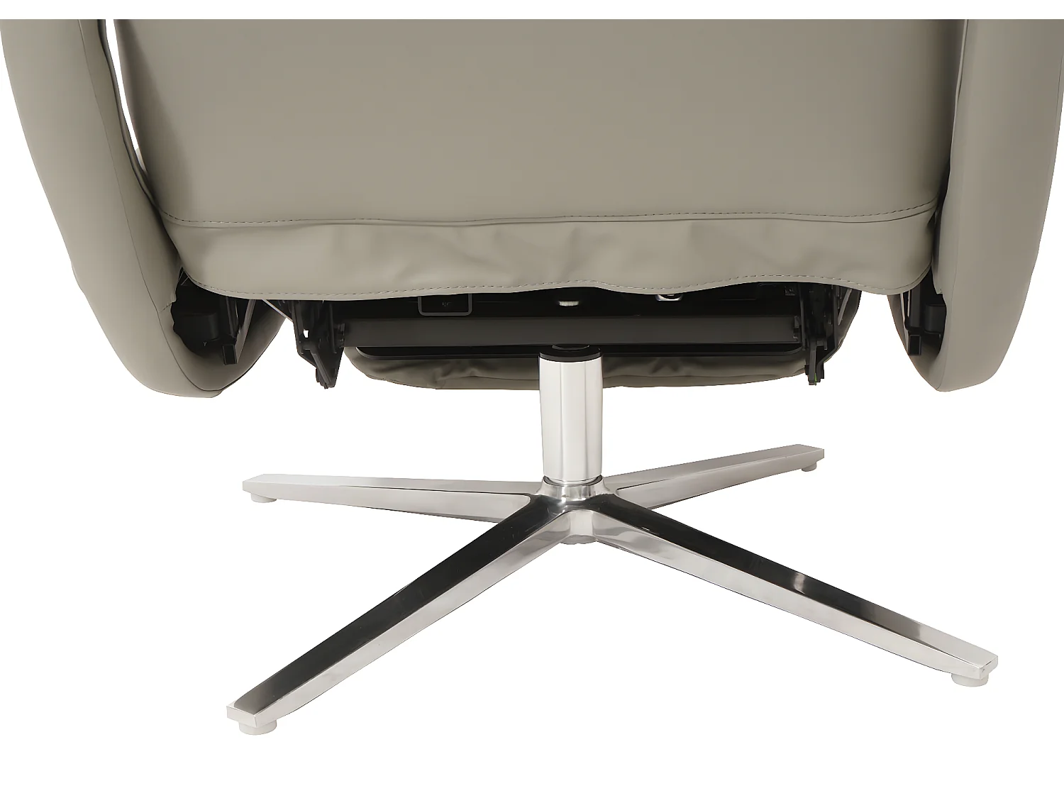 Obrotowa leżanka MCW-L11, pełna skóra,  szary