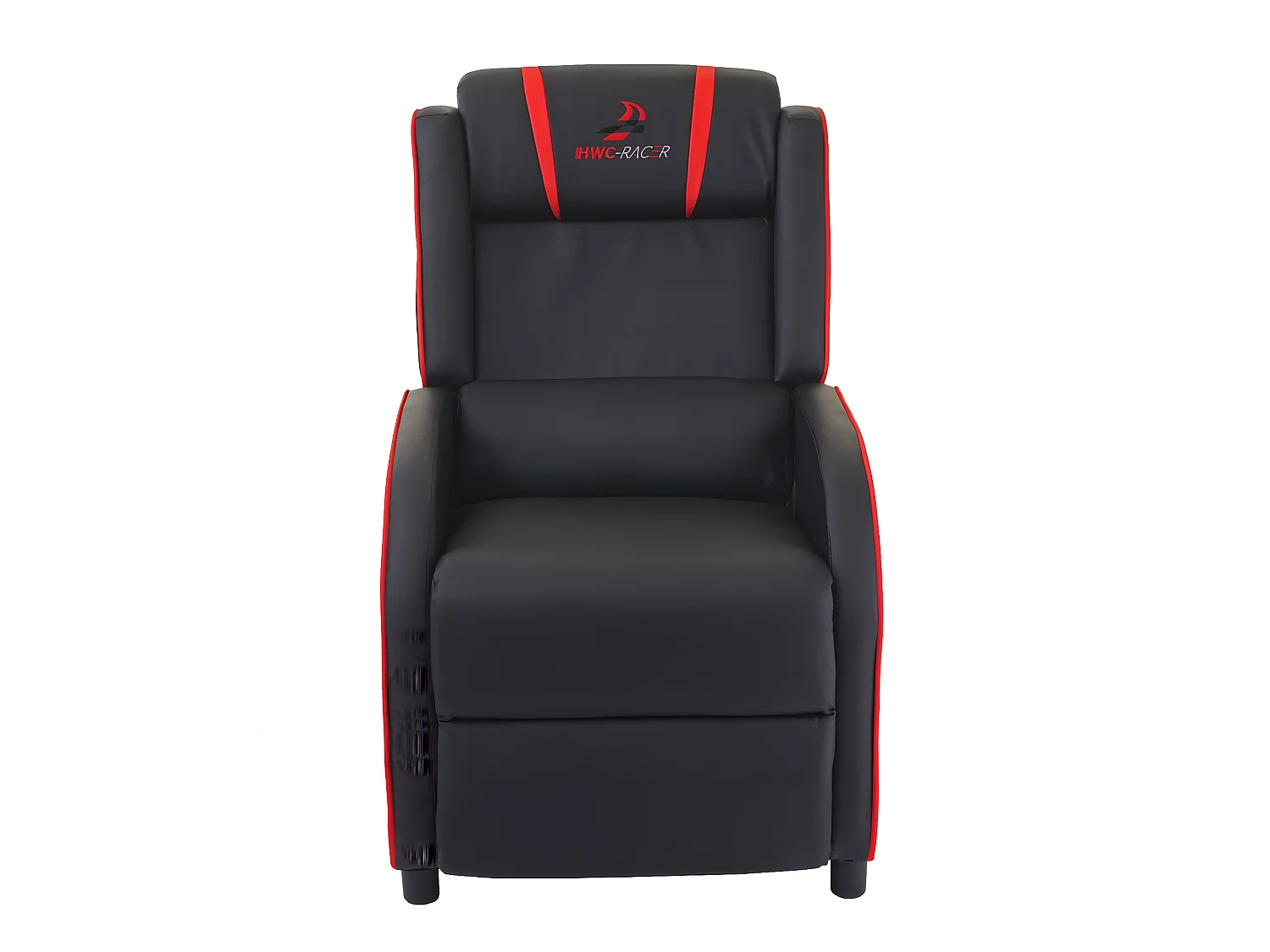 Poltrona relax reclinabile MCW-D68 regolabile ecopelle 85x66x105cm nero e rosso